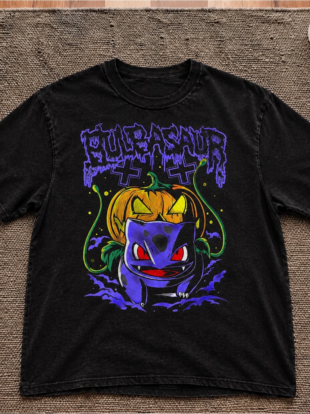 Bulbasaur Halloween Spooky Pokémon Graphic Tee - Unisex Black